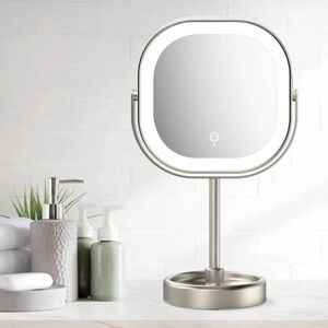 Conair Halo LED Vanity Mirror Rechargeable 10X magnification Double Size OpenBox